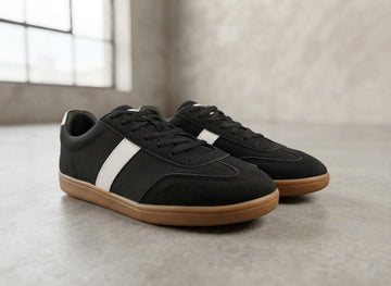 Sneaker Black White Striped Casual Shoes | AWRA