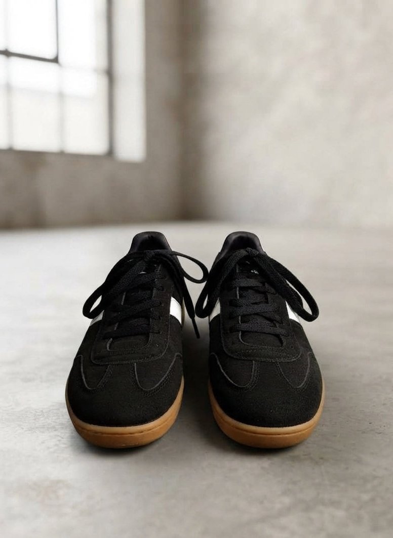 Sneaker Black White Striped Casual Shoes | AWRA