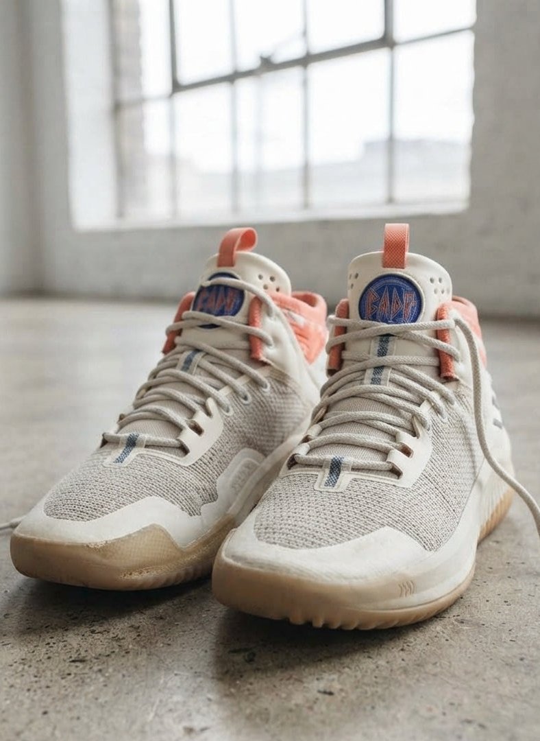 Sneaker Off-White Peach Knit High-Top Shoes | AWRA