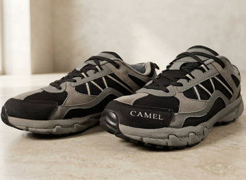 Camel Black Grey Outdoor Trail Sneakers  | AWRA