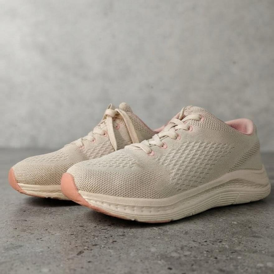 Sneaker Beige Pink Athletic Running Shoes | AWRA