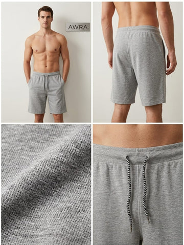 ALT Text: AWRA men's dark grey polyester shorts