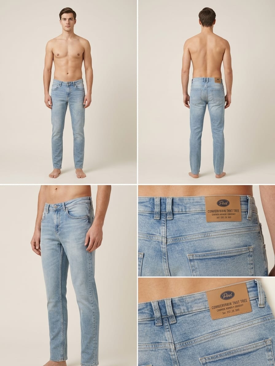 Men’s Light Wash Acid Denim – Slim Fit | AWRA