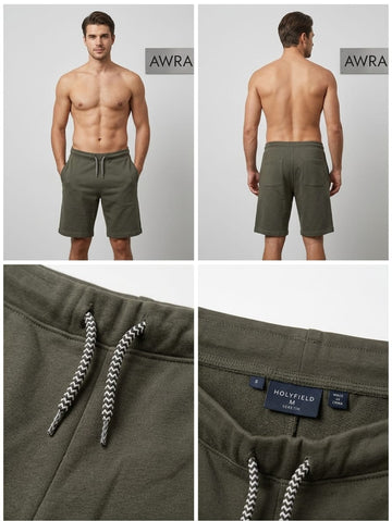 AWRA men's Olive Green polyester shorts
