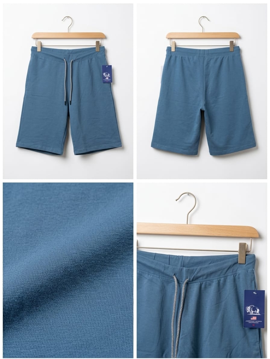 Men’s Premium Textured Casual Shorts – Sea Blue | AWRA
