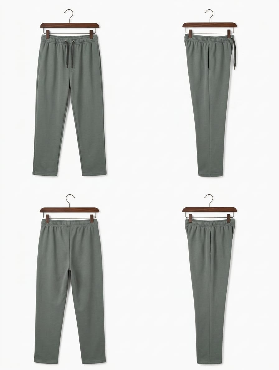 Men’s Casual Minimalist Trousers – Slate Sea Green | AWRA