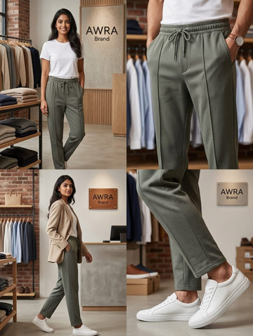 Men’s Casual Minimalist Trousers – Slate Sea Green | AWRA