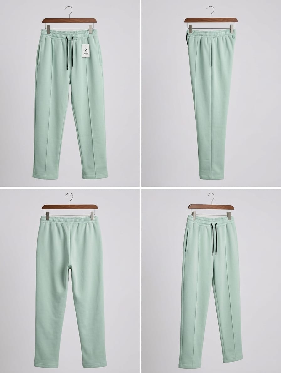 Men’s Pin-tuck Sweatpants / Trousers – Mint Green | AWRA