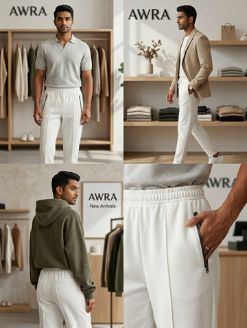 Men’s Tailored Pin-tuck Trousers – Off-White | AWRA