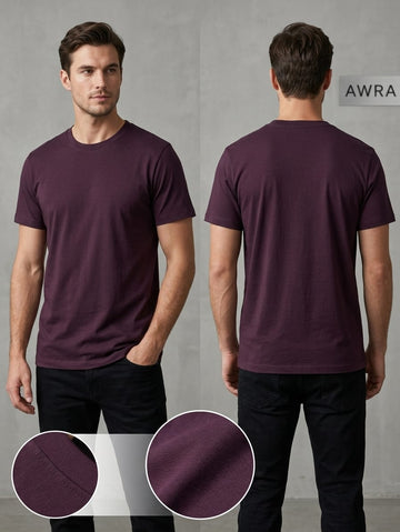 Bamigo Men's Maroon Body Fit Jersey T-Shirt | AWRA