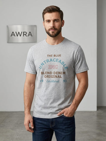 Men's Premium Grey Graphic T-Shirt | AWRA