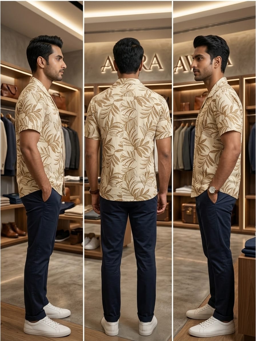 Men’s Off-White Floral Print Hawaiian Shirt | AWRA