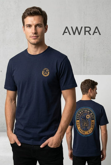 Men's Navy Scorpion Graphic T-Shirt | AWRA