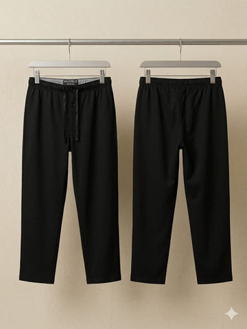 Men’s Premium Cotton Lounge Pants – Jet Black