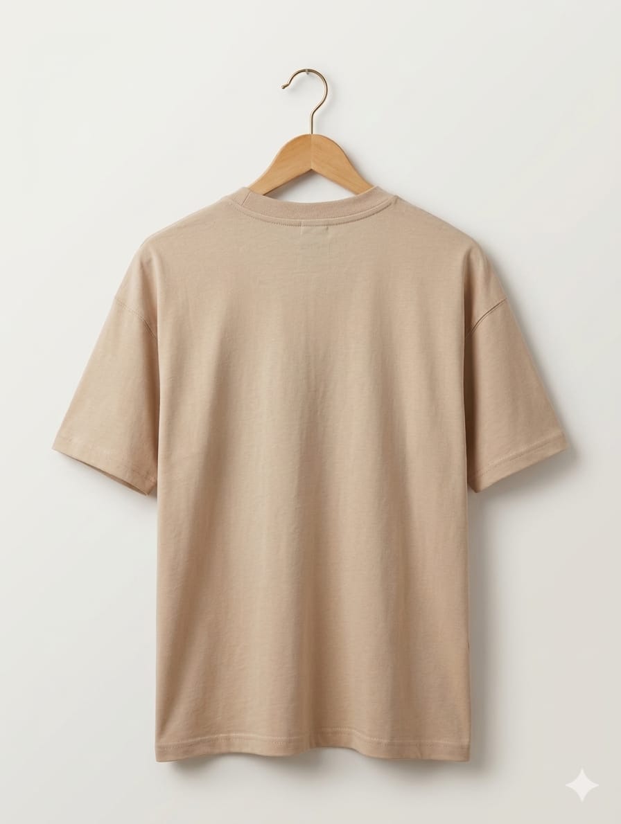Men’s Oversized Graphic Tee – "Be The Difference" Beige Edition
