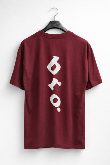 Men’s Oversized Graphic Tee – "Bro." Maroon Edition