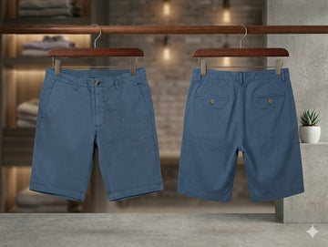Men’s Premium Cotton Twill Chino Shorts – Slate Blue