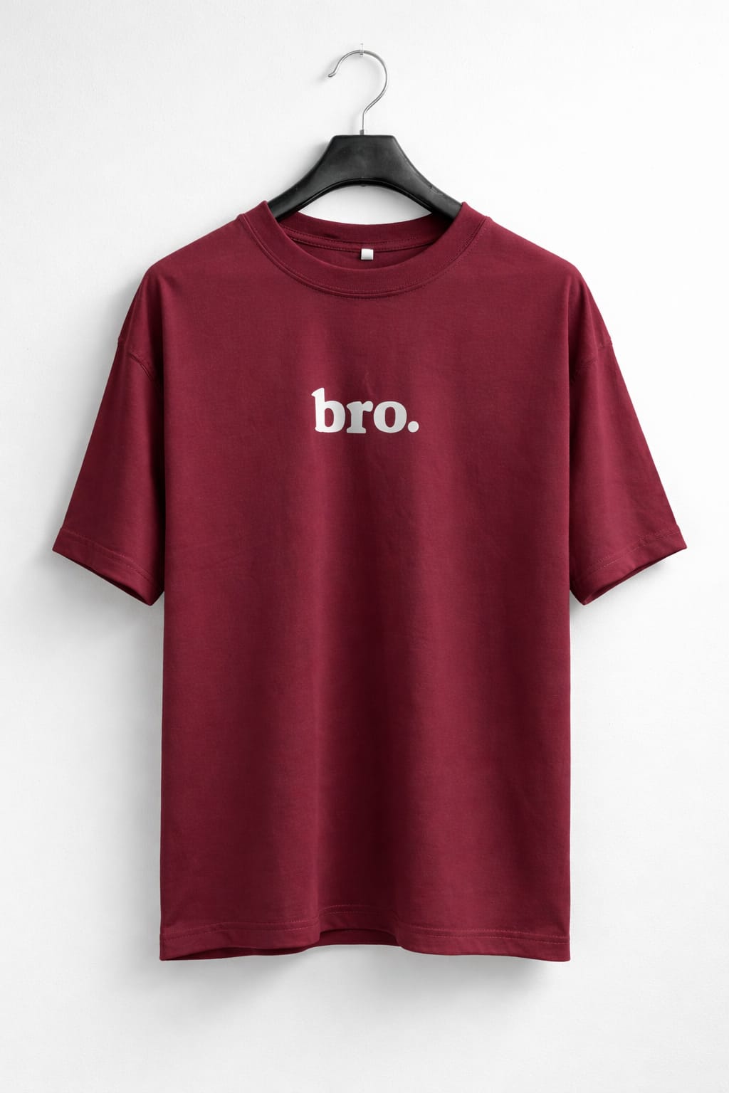 Men’s Oversized Graphic Tee – "Bro." Maroon Edition