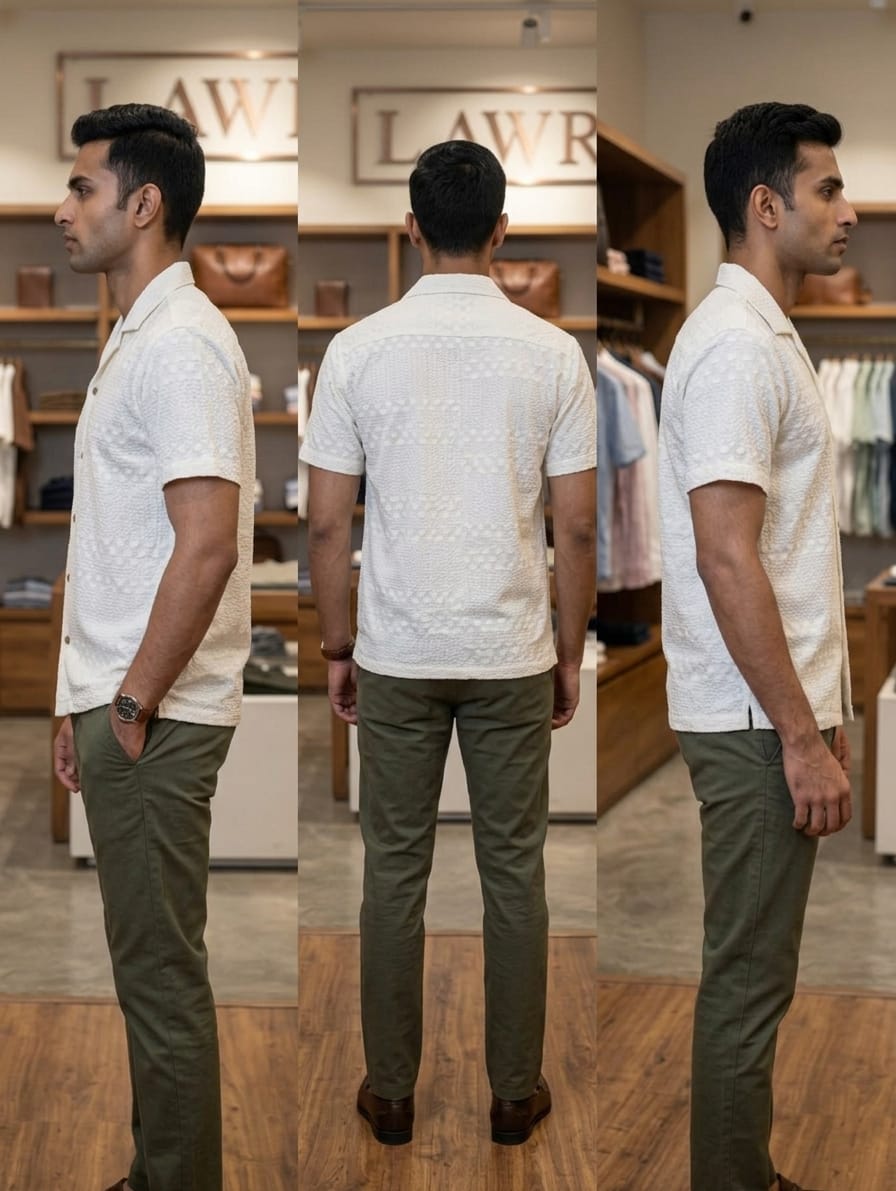 Men’s Off-White Floral Jacquard Resort Shirt | AWRA