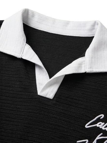 AWRA men's black polo shirt front view