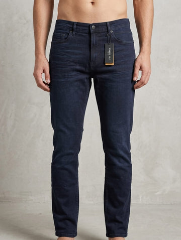 Classic Dark Blue Slim-Fit Denim Jeans | AWRA