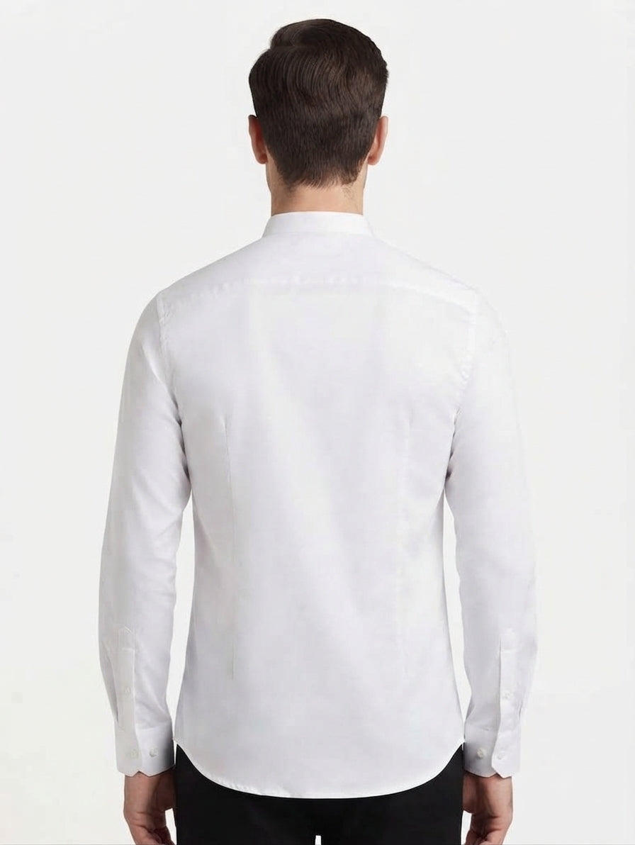 Men’s sherwani collar shirt in white – AWRA